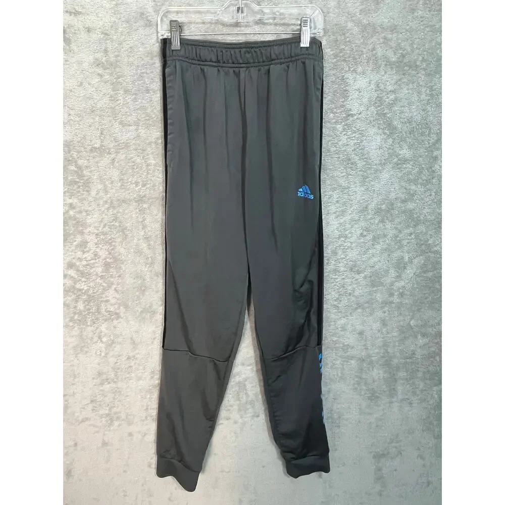 Adidas Track Pants Small Gray Three Stripes Athleisure Gym